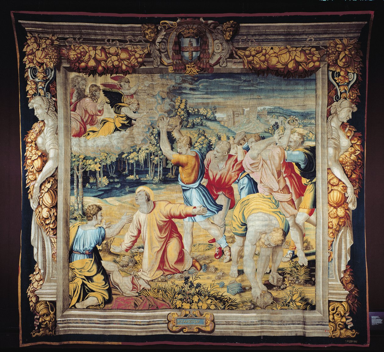 St. Stephen, kudottu Jean Lefevren Louvren työpajassa, 1655-61 (kuvakudos) tekijältä Raffaello Sanzio Raphael