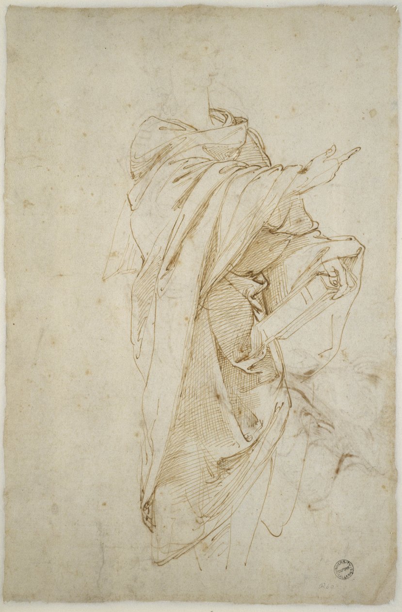 Tutkimus Vergilius-hahmosta (kynä ja ruskea muste luonnonvalkoiselle paperille) tekijältä Raffaello Sanzio Raphael