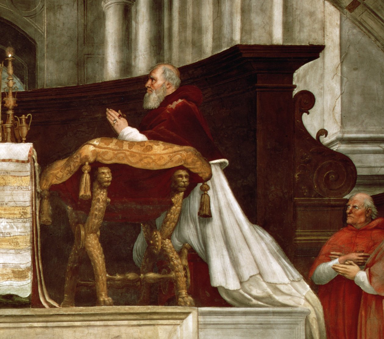 Bolsenan messu Stanza dellEliodorista, 1511-14 freskon yksityiskohta 30259 tekijältä Raffaello Sanzio Raphael