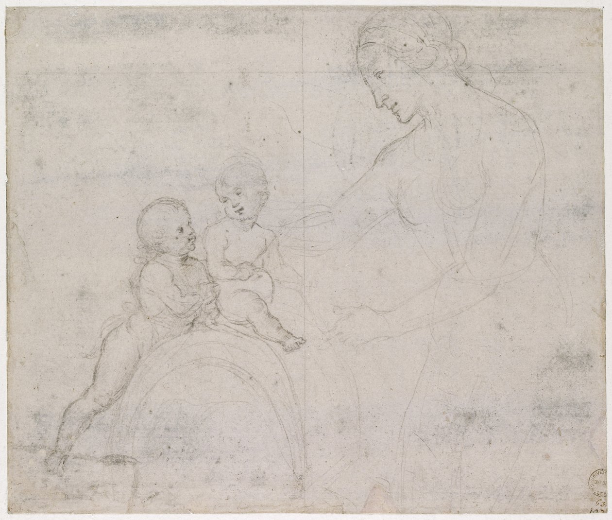 Neitsyt ja lapsi Pyhän Johanneksen kanssa, WA1846.146 tekijältä Raffaello Sanzio Raphael