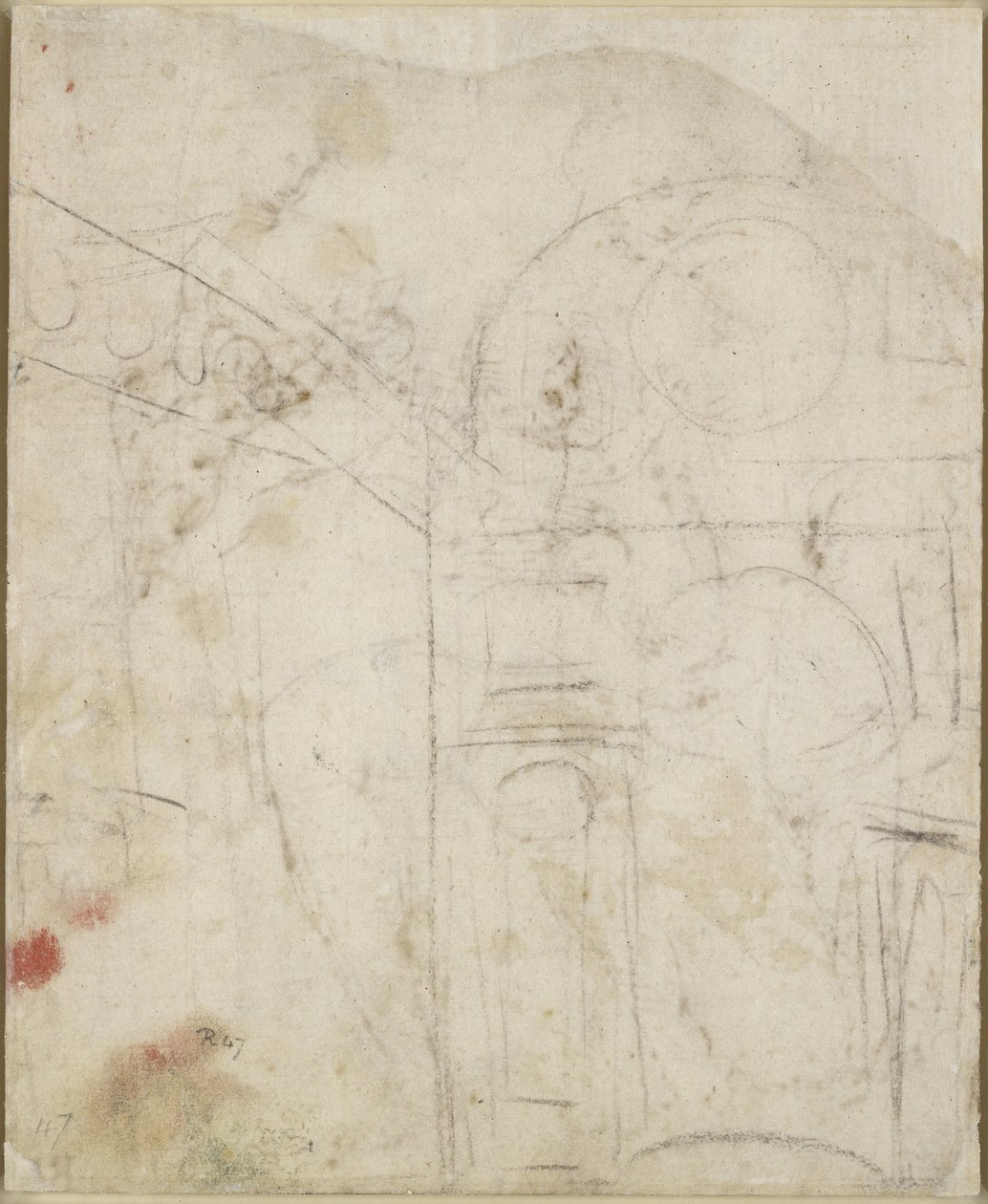 Verso: Markkinoiden arkkitehtoninen yksityiskohta, WA1846.159 tekijältä Raffaello Sanzio Raphael