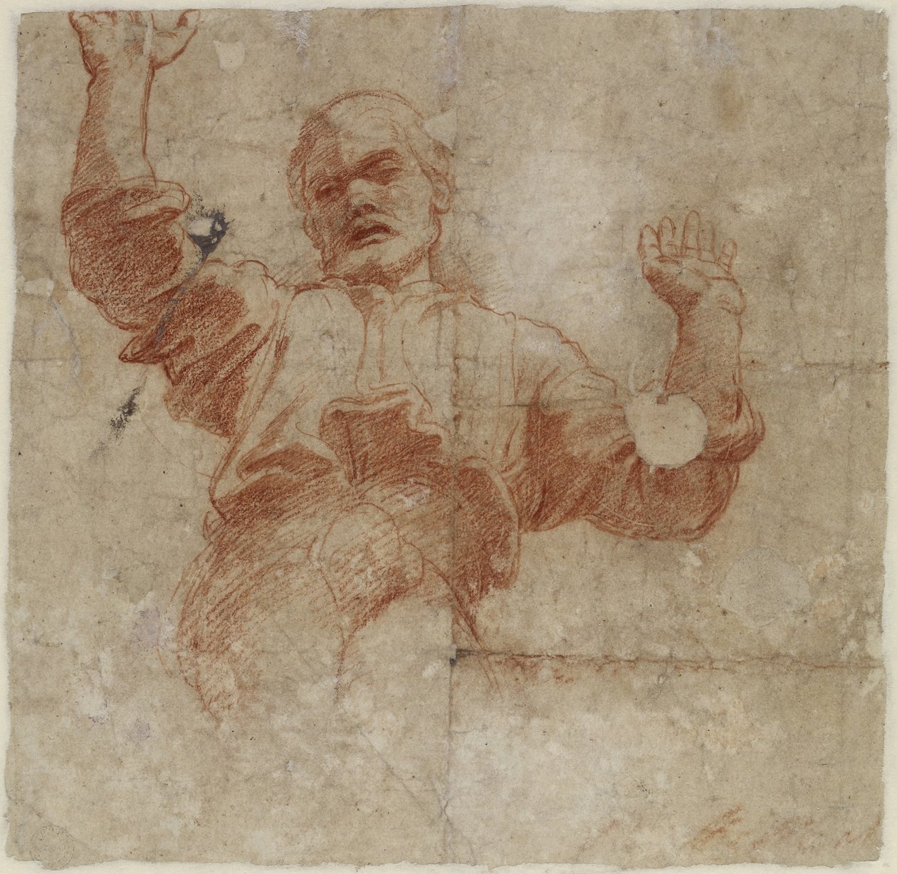 Verso: Study for a Figure of the Almighty, WA1846.207 tekijältä Raffaello Sanzio Raphael
