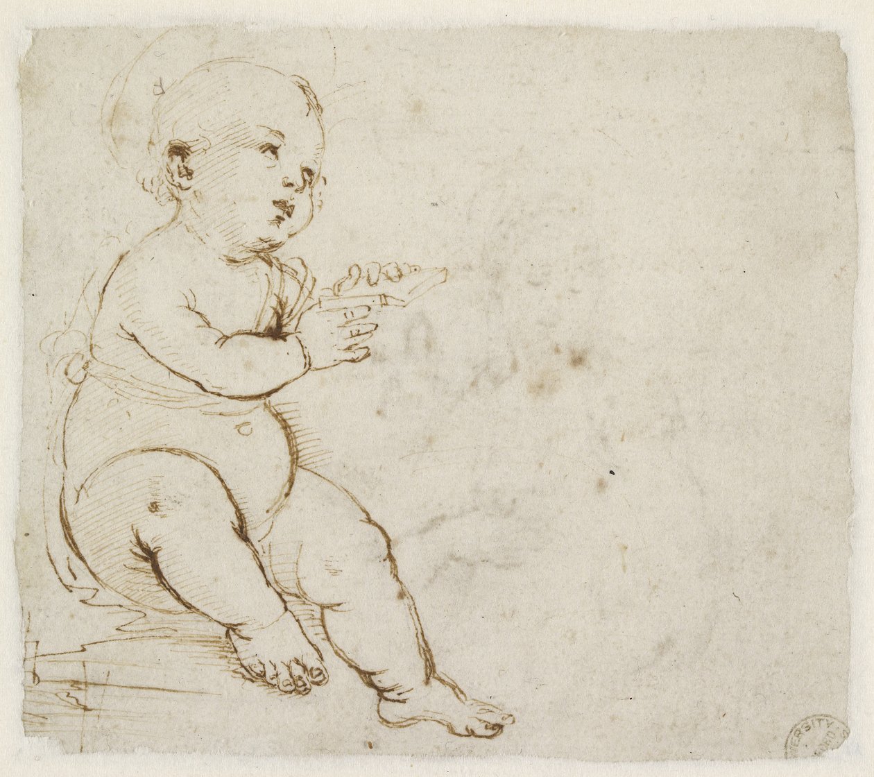 Verso: Study for the Christ Child, WA1846.152a tekijältä Raffaello Sanzio Raphael