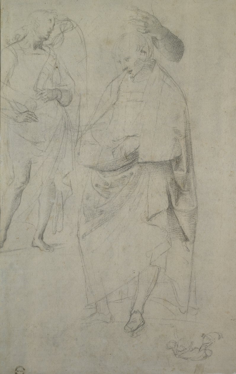 Verso: Tutkimus enkelistä ja seisovasta miehestä, WA1846.148 tekijältä Raffaello Sanzio Raphael
