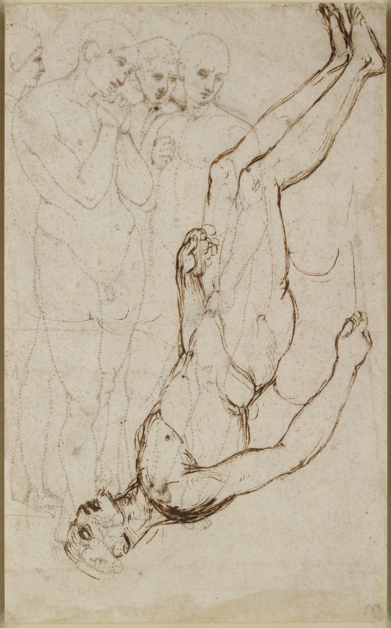 Verso: Tutkimus Kristuksen ruumiista Pietàssa, WA1846.171 tekijältä Raffaello Sanzio Raphael