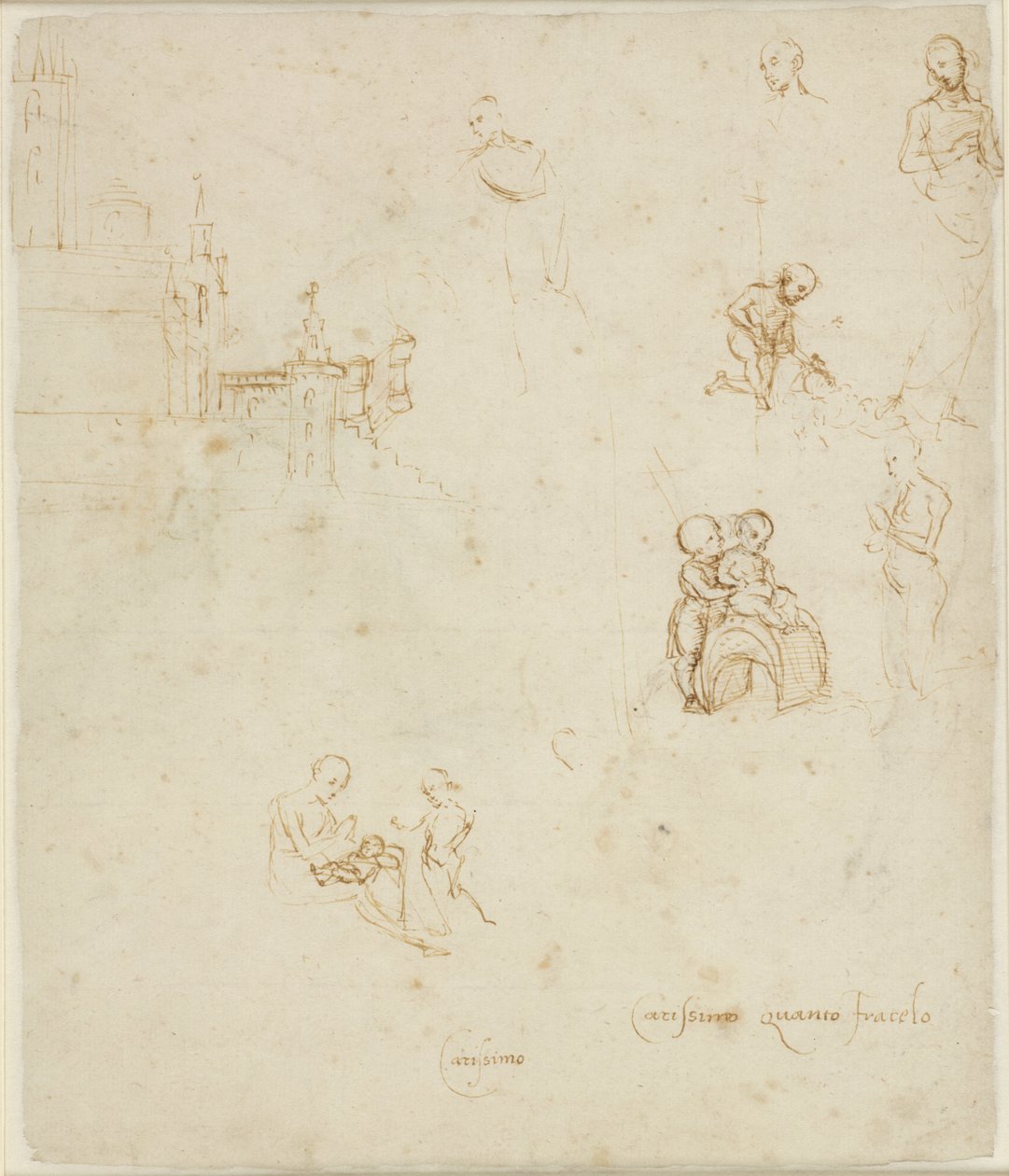 Verso: Various Figure Studies, WA1846.145 tekijältä Raffaello Sanzio Raphael