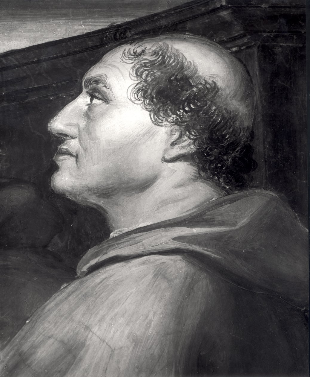 Kardinaali Raffaele Riario (1451-1521) yksityiskohta Bolsenan messusta, Stanza dellEliodor, 1512-14 tekijältä Raffaello Sanzio Raphael