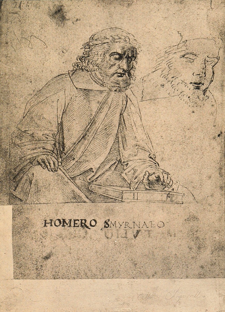 Homer; piirustus Raphael. Gallerie dellAccademia, Venetsia tekijältä Raffaello Sanzio Raphael