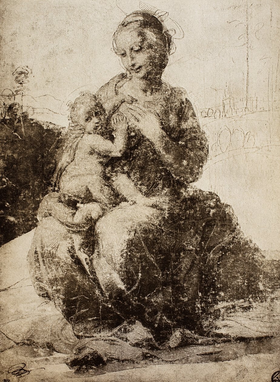 Madonna ja lapsi; piirustus Raphael. Louvre, Pariisi tekijältä Raffaello Sanzio Raphael