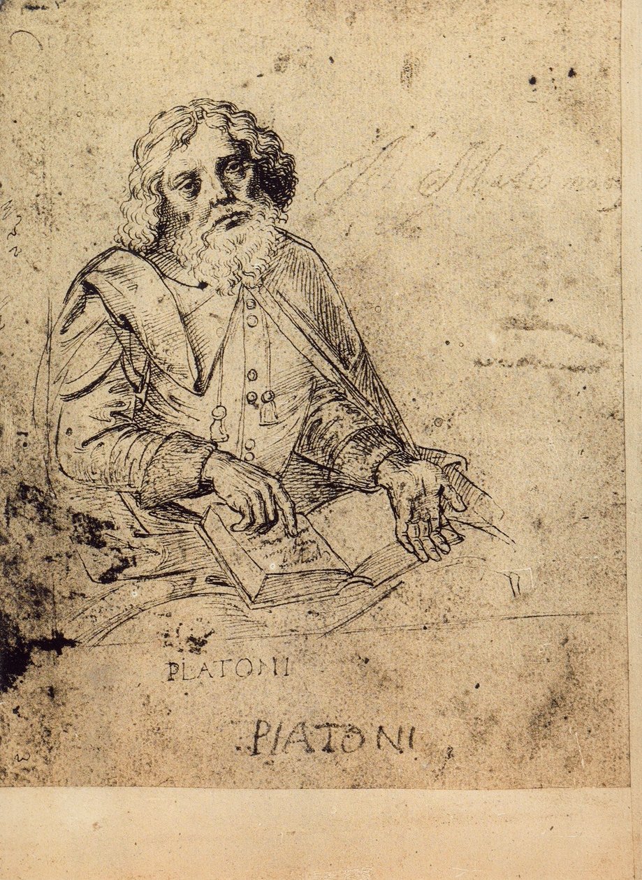 Platonin muotokuva; piirustus Raphael. Gallerie dellAccademia, Venetsia tekijältä Raffaello Sanzio Raphael