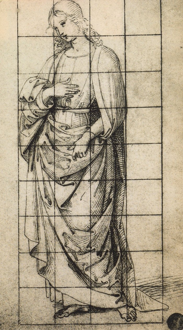 Opiskelu Pyhälle Johannes evankelistalle; piirustus Raphael, Gallerie dellAccademia, Venetsia tekijältä Raffaello Sanzio Raphael