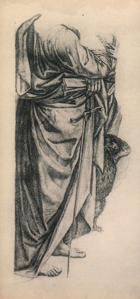 Tutkimus Pyhän Paavalin vaippaa varten pala di Bolognassa; piirustus Raphael. Gallerie dellAccademia, Venetsia tekijältä Raffaello Sanzio Raphael