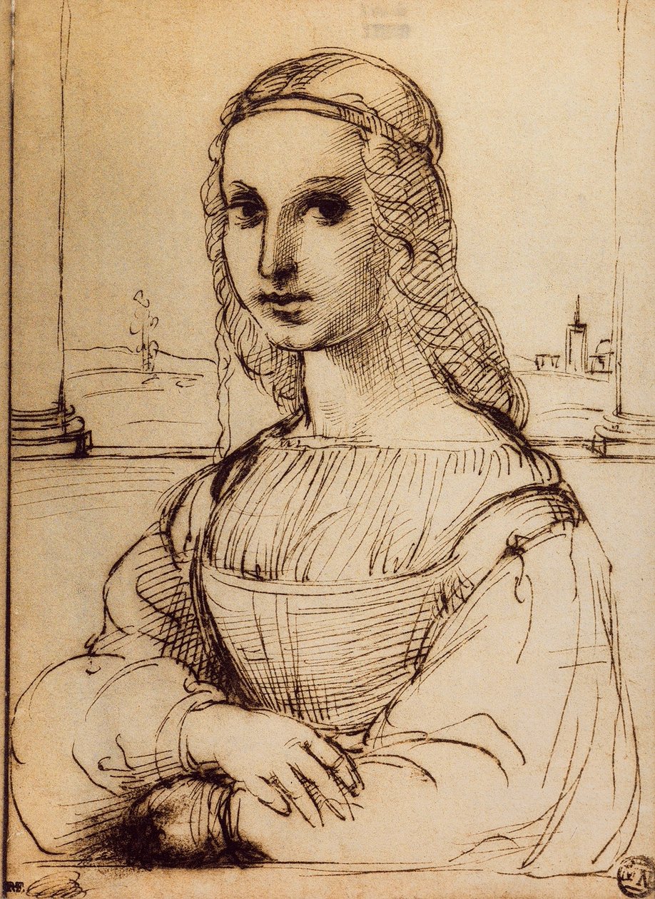 Tutkimus Maddalena Donin muotokuvaa varten; piirustus Raphael. Louvre, Pariisi tekijältä Raffaello Sanzio Raphael