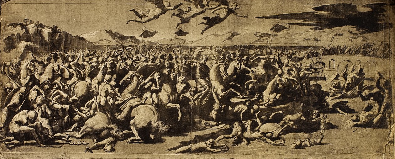 Konstantinuksen taistelu; piirustus Raphael. Louvre, Pariisi tekijältä Raffaello Sanzio Raphael