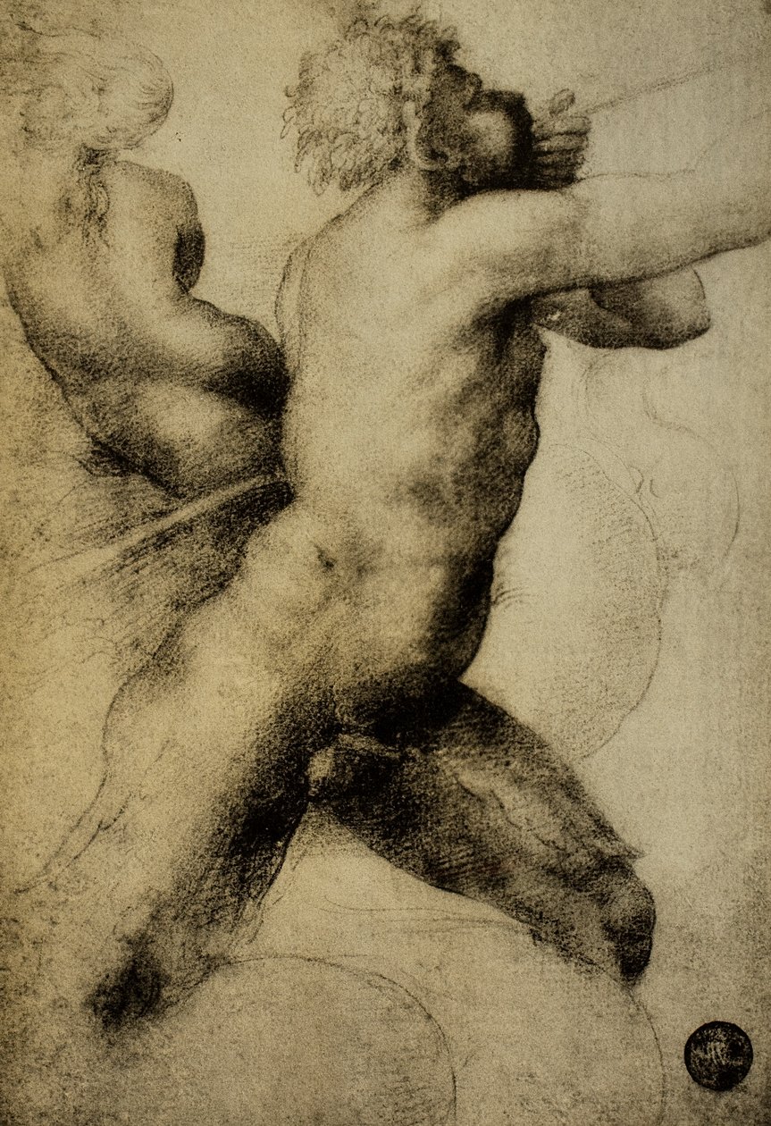 Triton ja Nereid; piirustus Raphael. Gallerie dellAccademia, Venetsia tekijältä Raffaello Sanzio Raphael