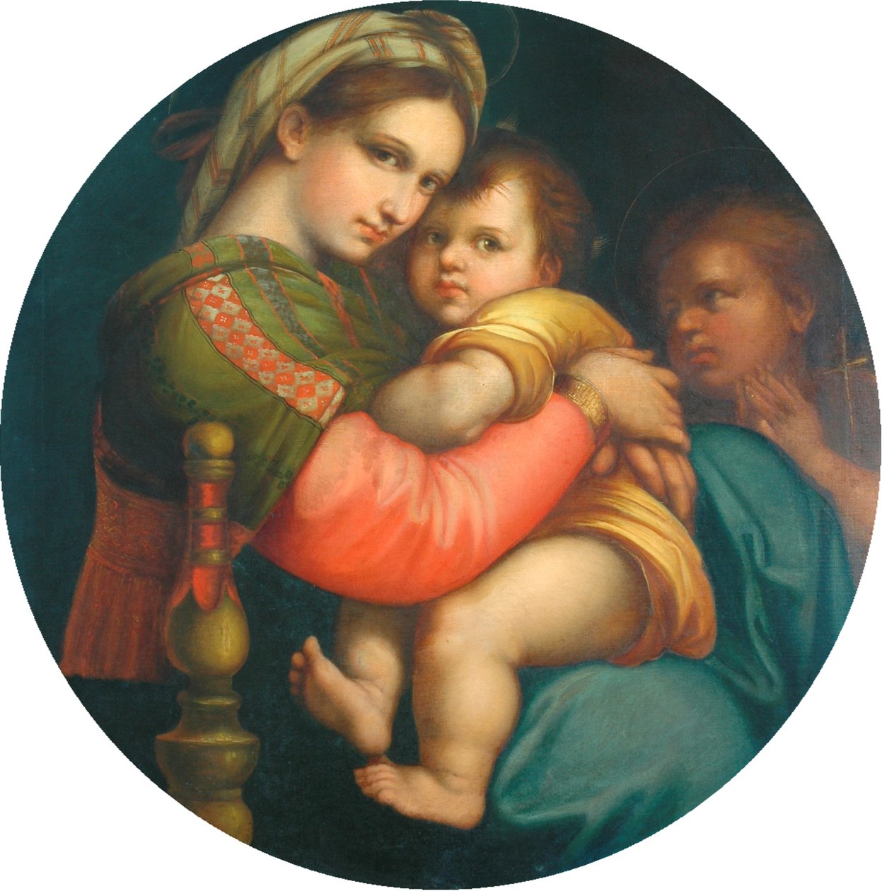 Kopio Madonnasta ja lapsesta (Madonna della Sedia) tekijältä after Raphael