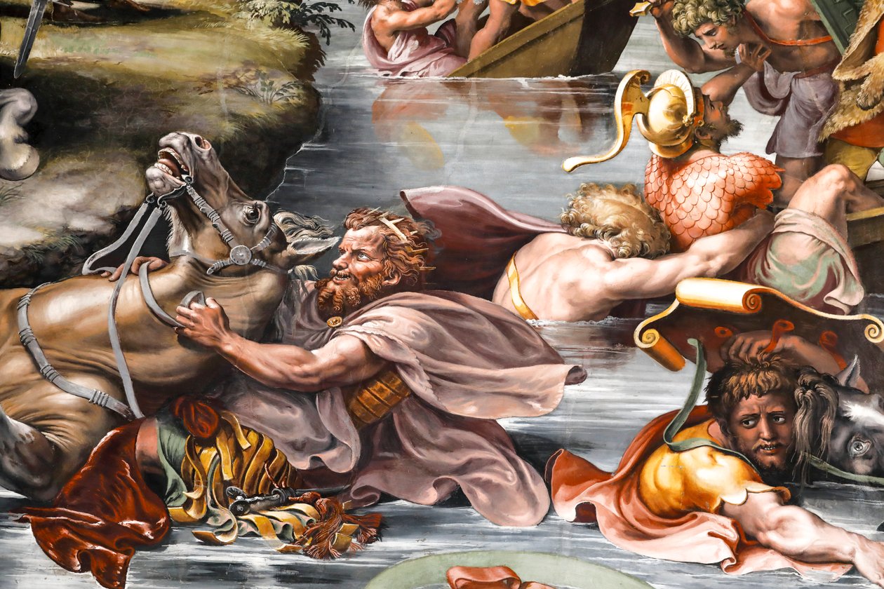 Milviuksen sillan taistelu, yksityiskohta. 1517-1524 (fresko) tekijältä Raphael