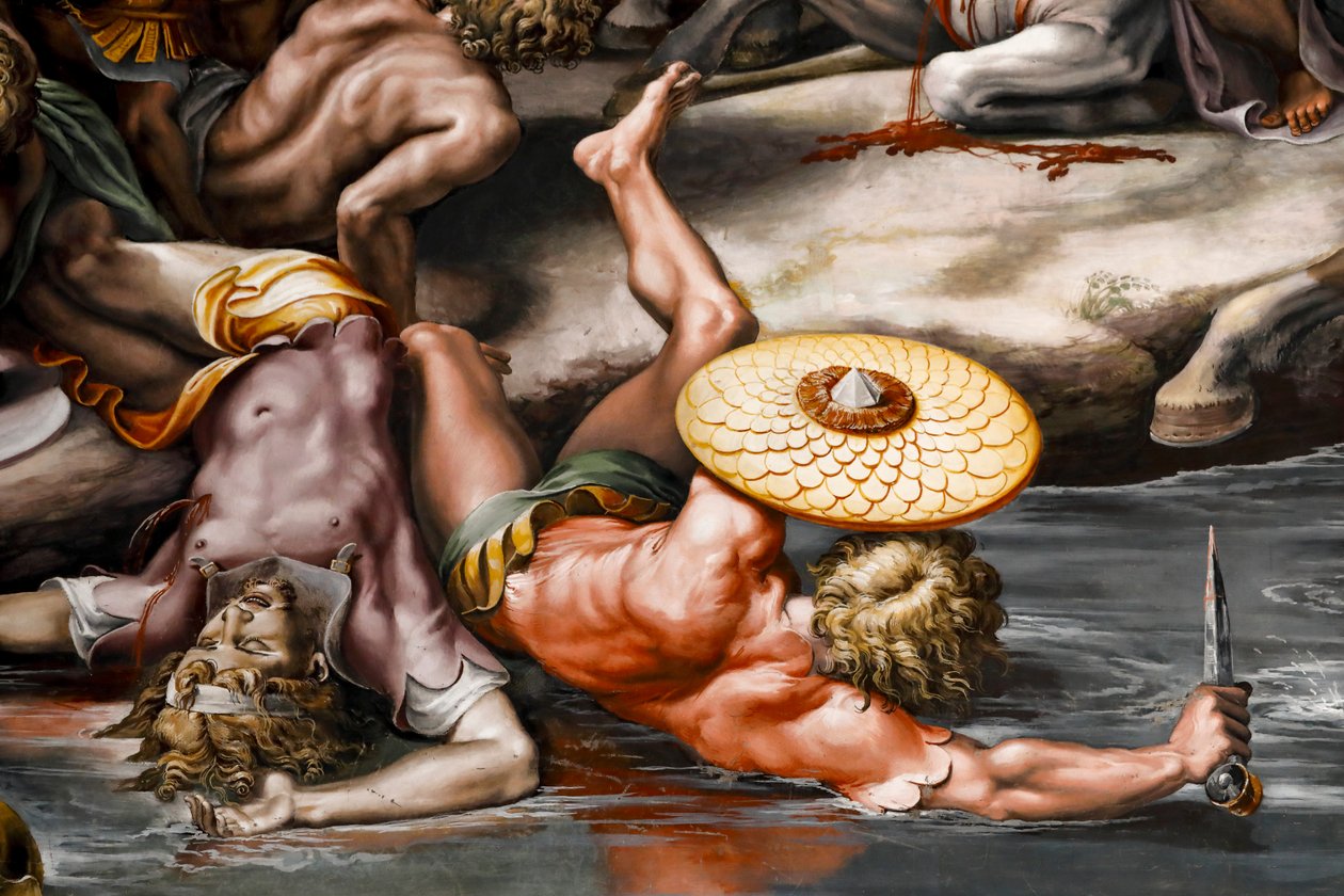 Milviuksen sillan taistelu, yksityiskohta. 1517-1524 (fresko) tekijältä Raphael