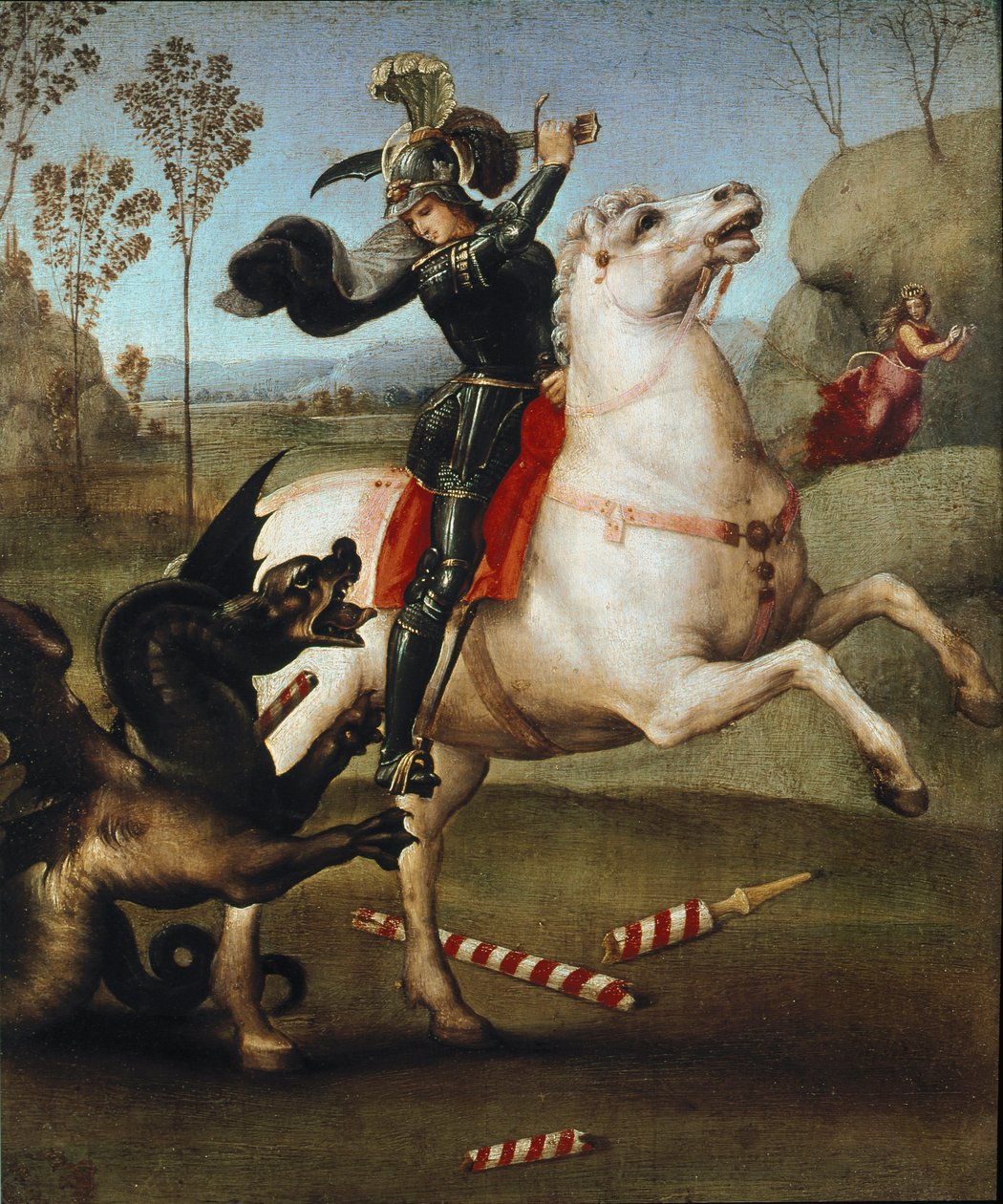Pyhä Yrjö ja lohikäärme tekijältä Raphael (1483 1520)