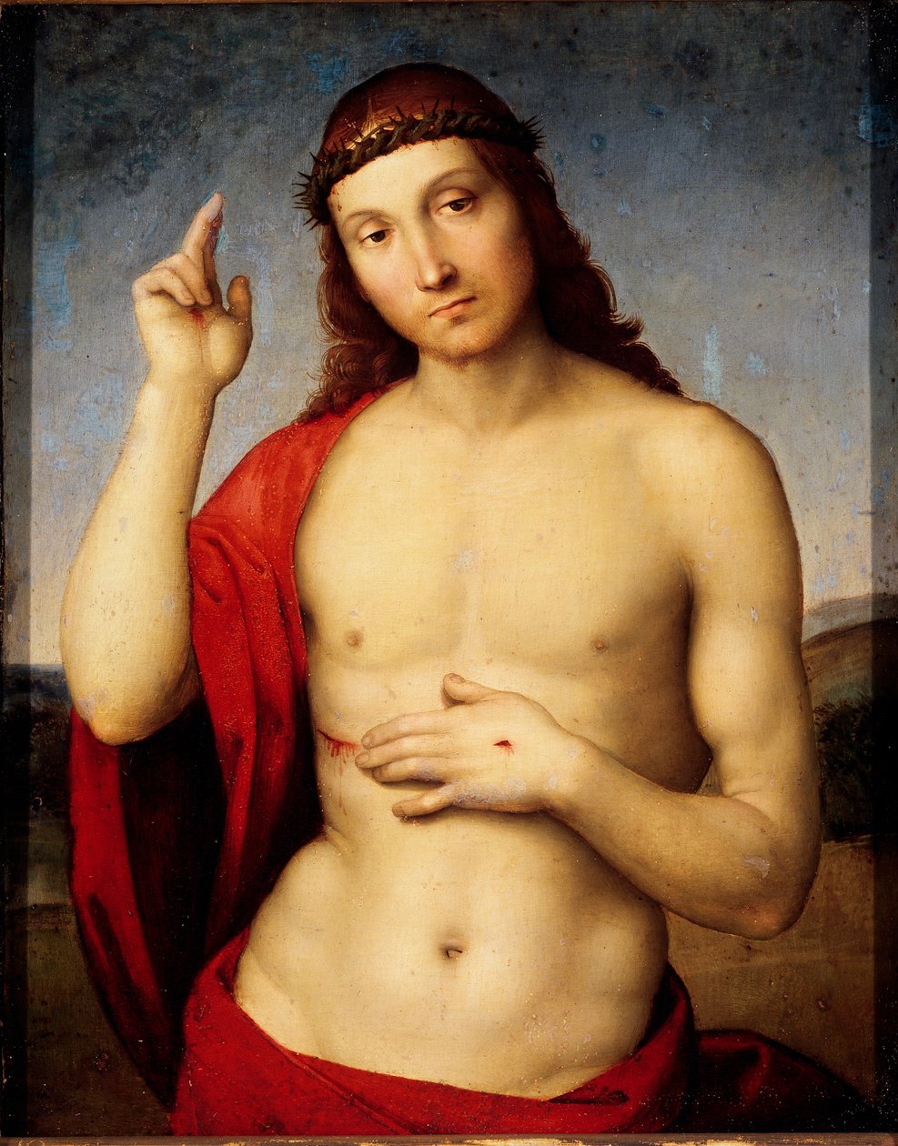 Kristus-penkkimaalaus Raffaello Sanzio dit Raphael (1483-1520) 1506 su. 30x25 cm Brescia, Pinacoteca Tosio Martinengo tekijältä Raphael