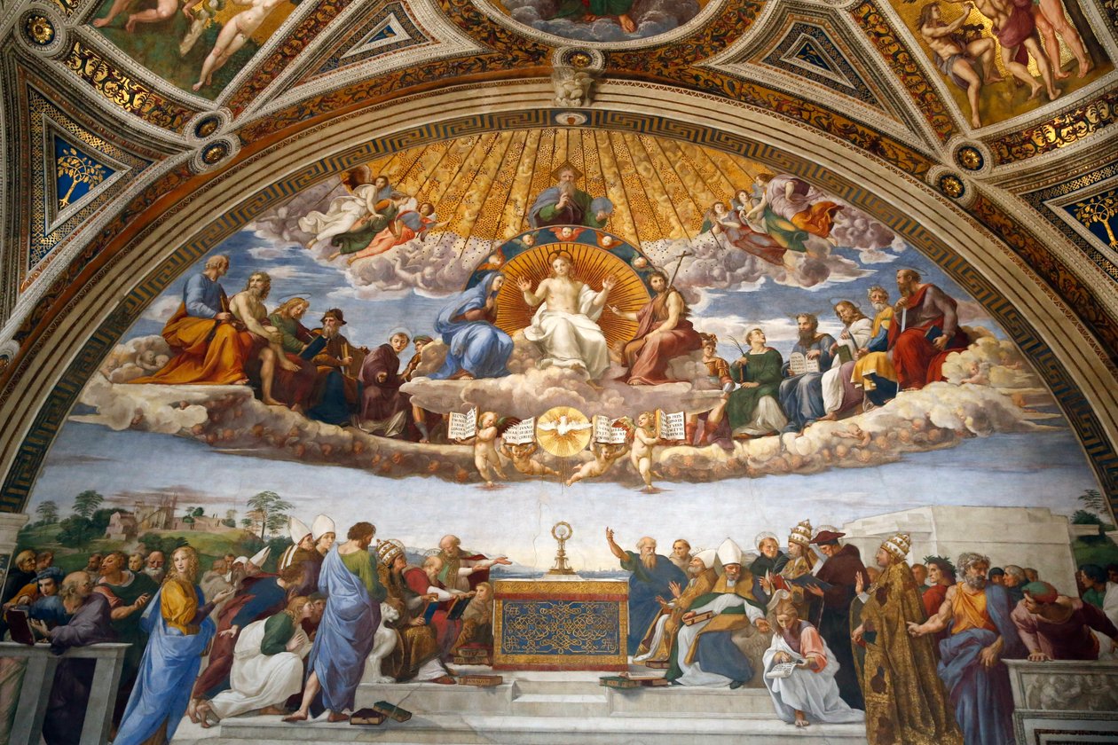 Pyhän sakramentin kiista, Stanza della Segnatura (tuore) tekijältä Raphael (1483 1520)