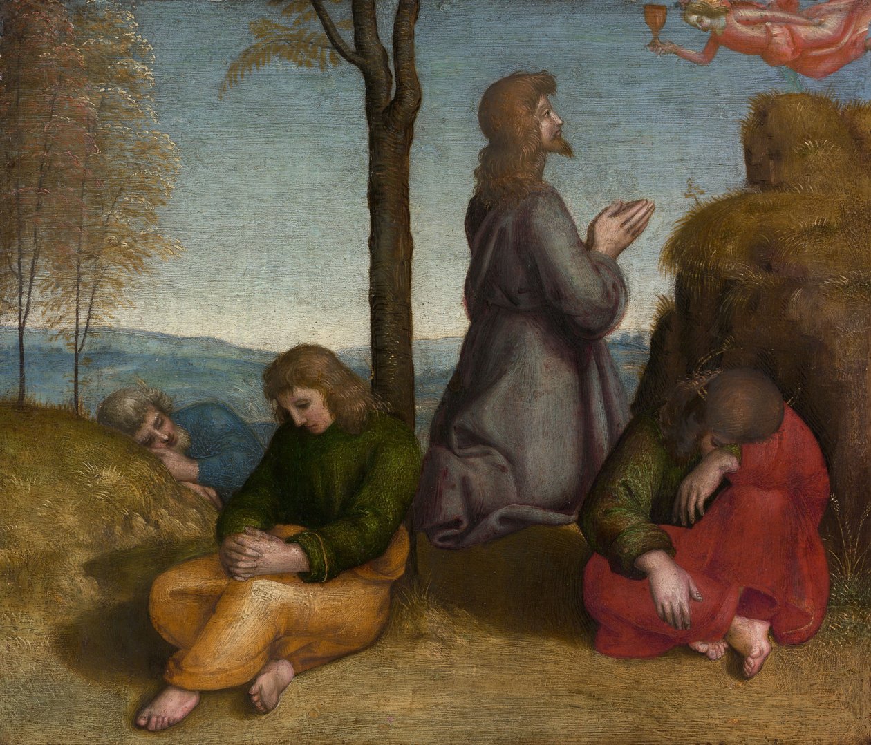 Agony in the Garden, n. 1504 (öljy puulle) tekijältä Raphael
