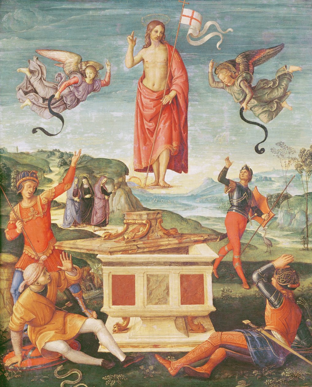 Kristuksen ylösnousemus, n. 1502 (öljy paneelille) tekijältä Raphael