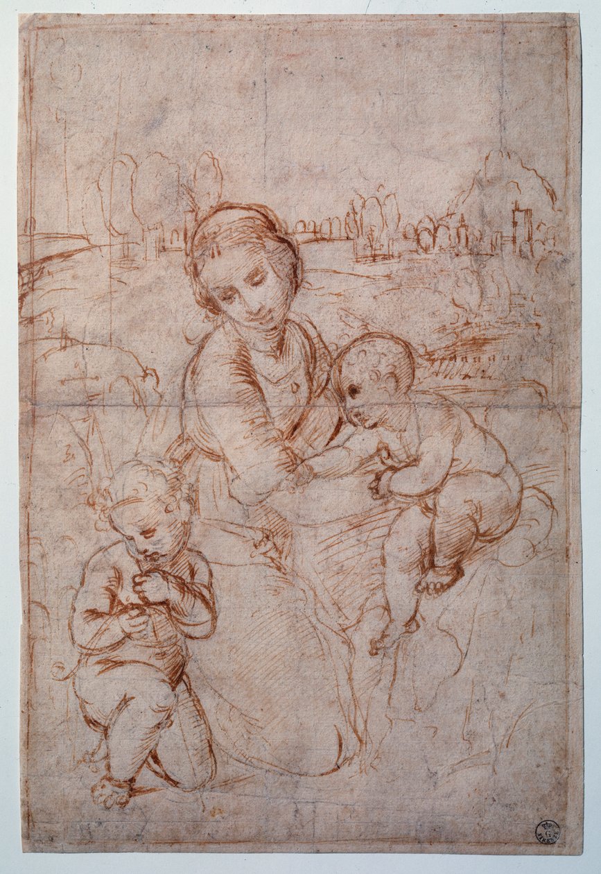 Prinssi Esterhazyn neitsyt -tutkimus - Piirustus, n. 1507-1508 tekijältä Raphael