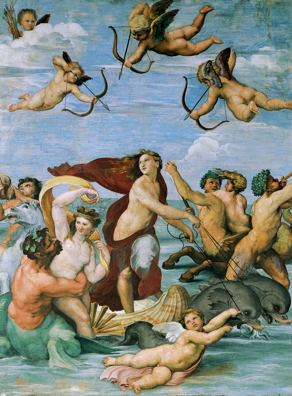 Rafaelin Galatean voitto (1483-1520), fresko, 295x225 cm, Villa Farnesina, Galatean sali, Rooma, noin 1511 tekijältä Raphael