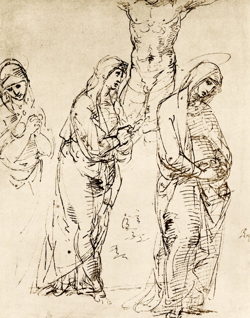 Jumalanäidille ristin alla osoitetut mallit tekijältä Raffaello Sanzio Raphael