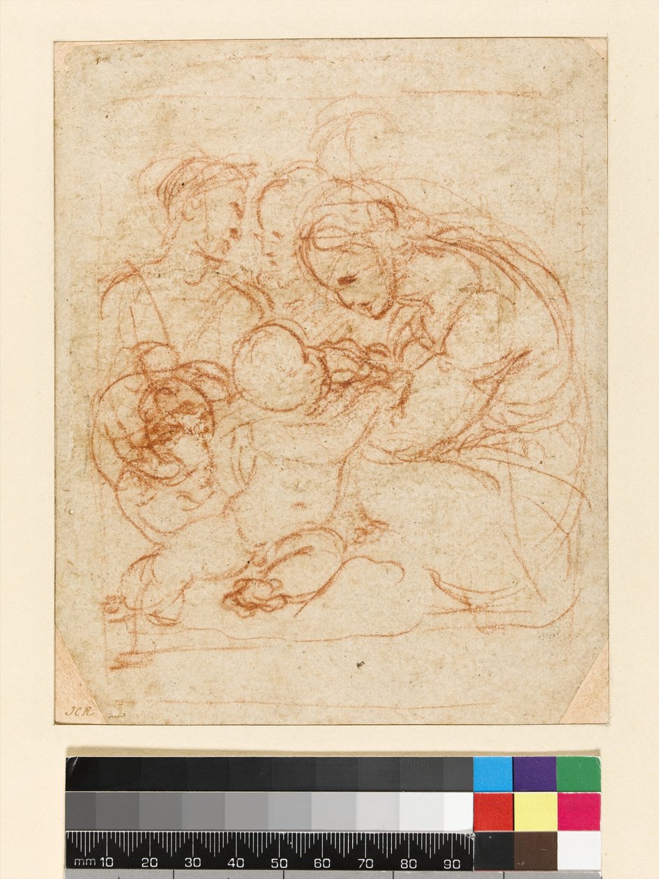 Pyhä perhe, n. 1510-12 (liitu paperille) tekijältä Raffaello Sanzio Raphael