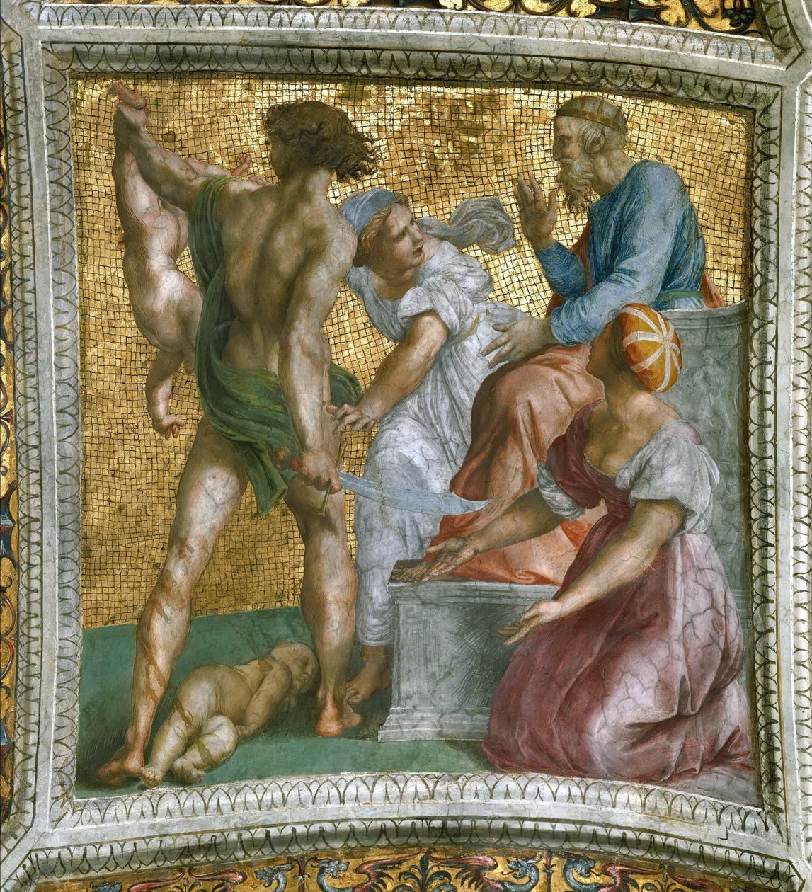 Salomonin kattofreskon tuomio Stanza della Segnaturassa, noin 1510-1511. tekijältä Raphael
