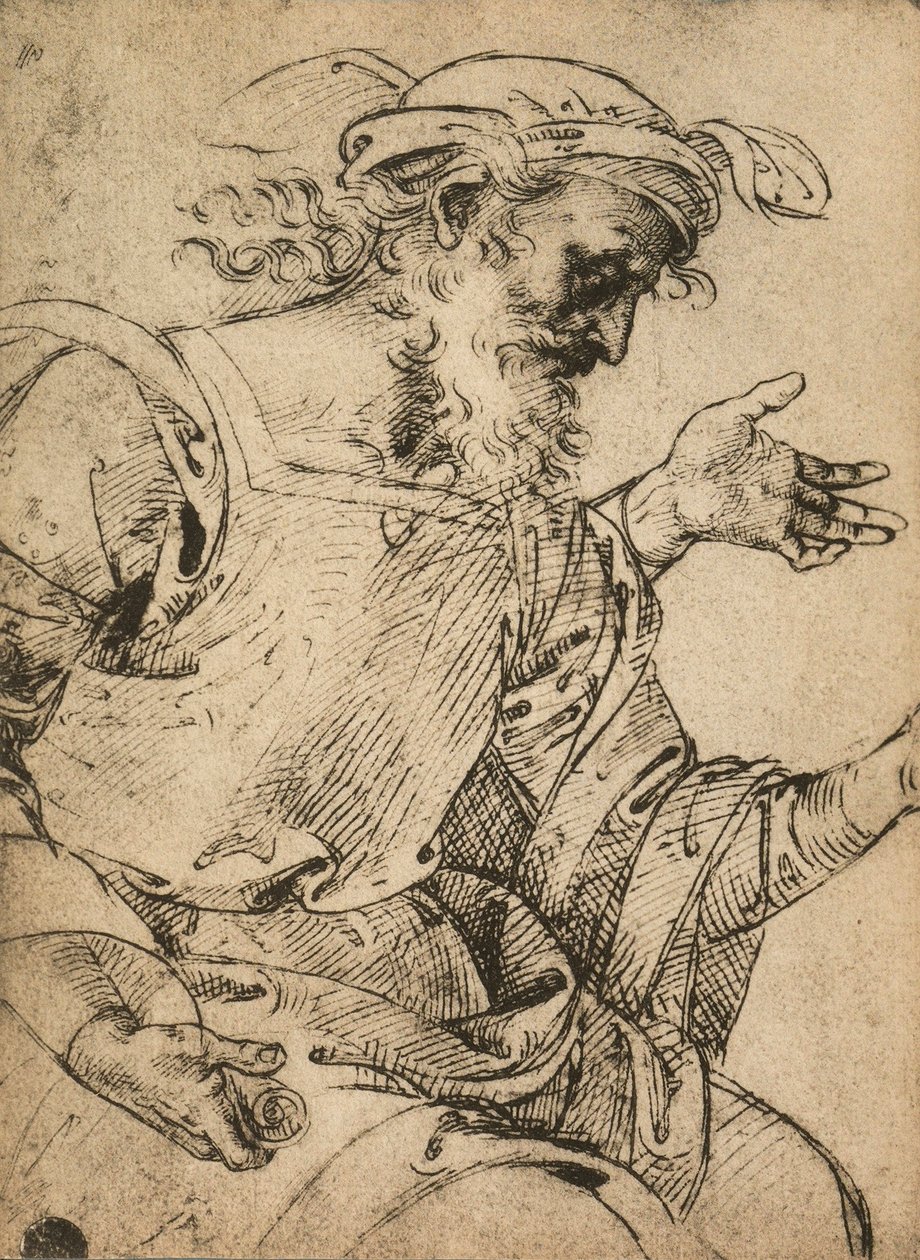 Profeetta Hesekiel; piirustus Raphael. Gallerie dellAccademia, Venetsia tekijältä Raffaello Sanzio Raphael