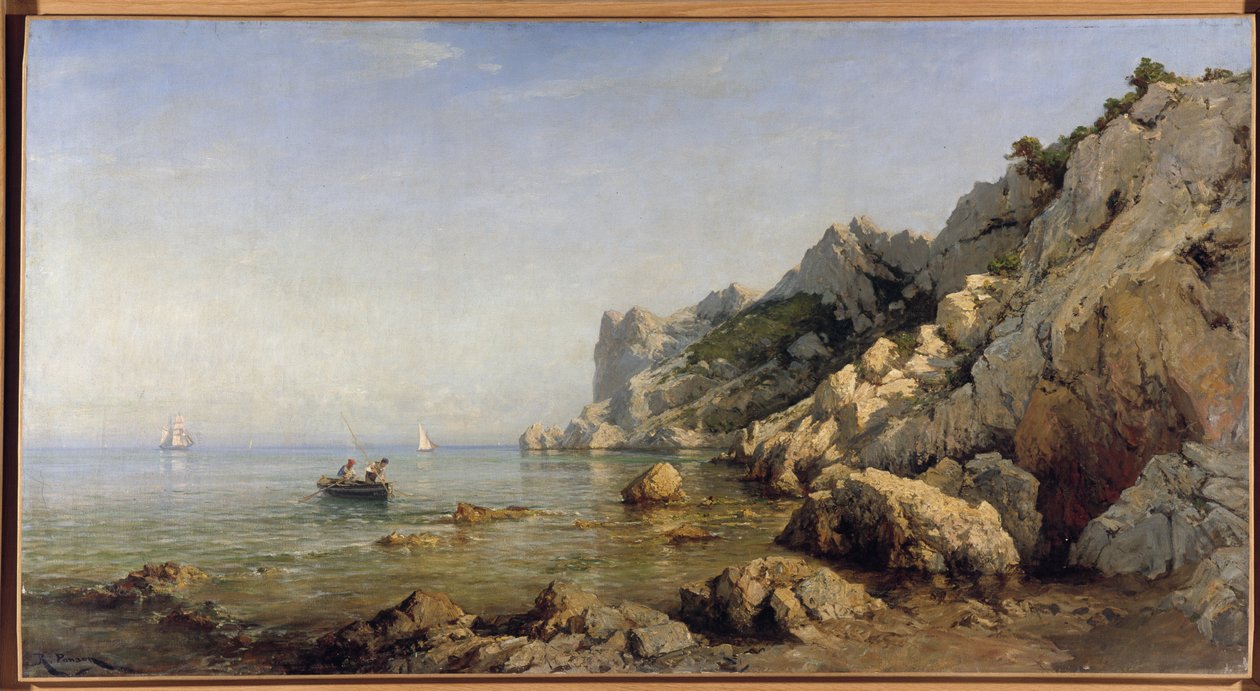 Sormiou Calanquesin rannikko lähellä Marseillea (öljy kankaalle). tekijältä Raphael Luc Ponson