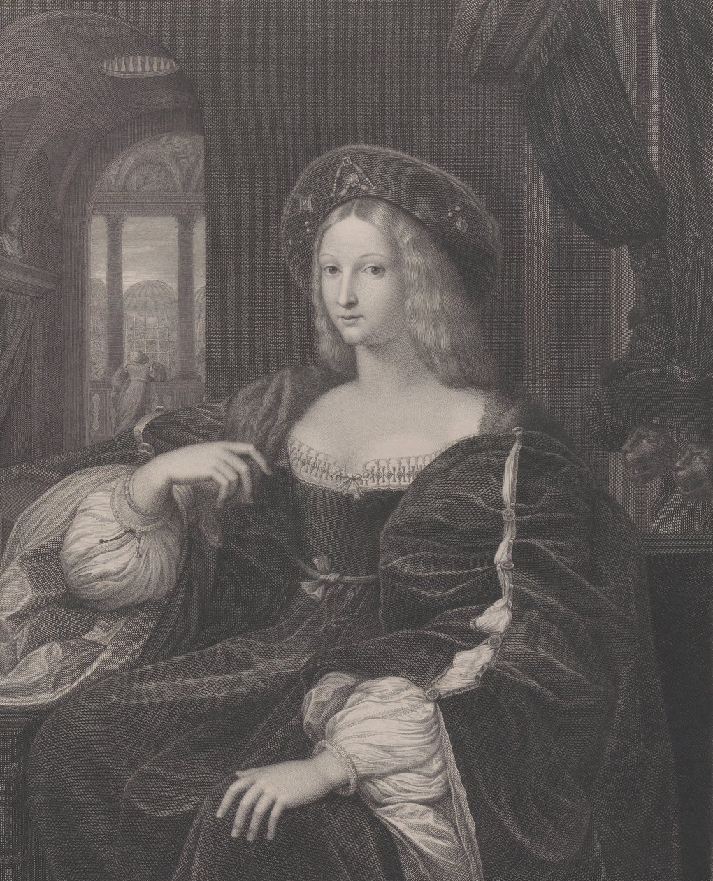 Muotokuva Doña Isabel de Requesensistä ja Enrìques de Cardona-Anglesolasta, jotka aiemmin tunnistettiin ..., 1821 tekijältä Raphael Morghen