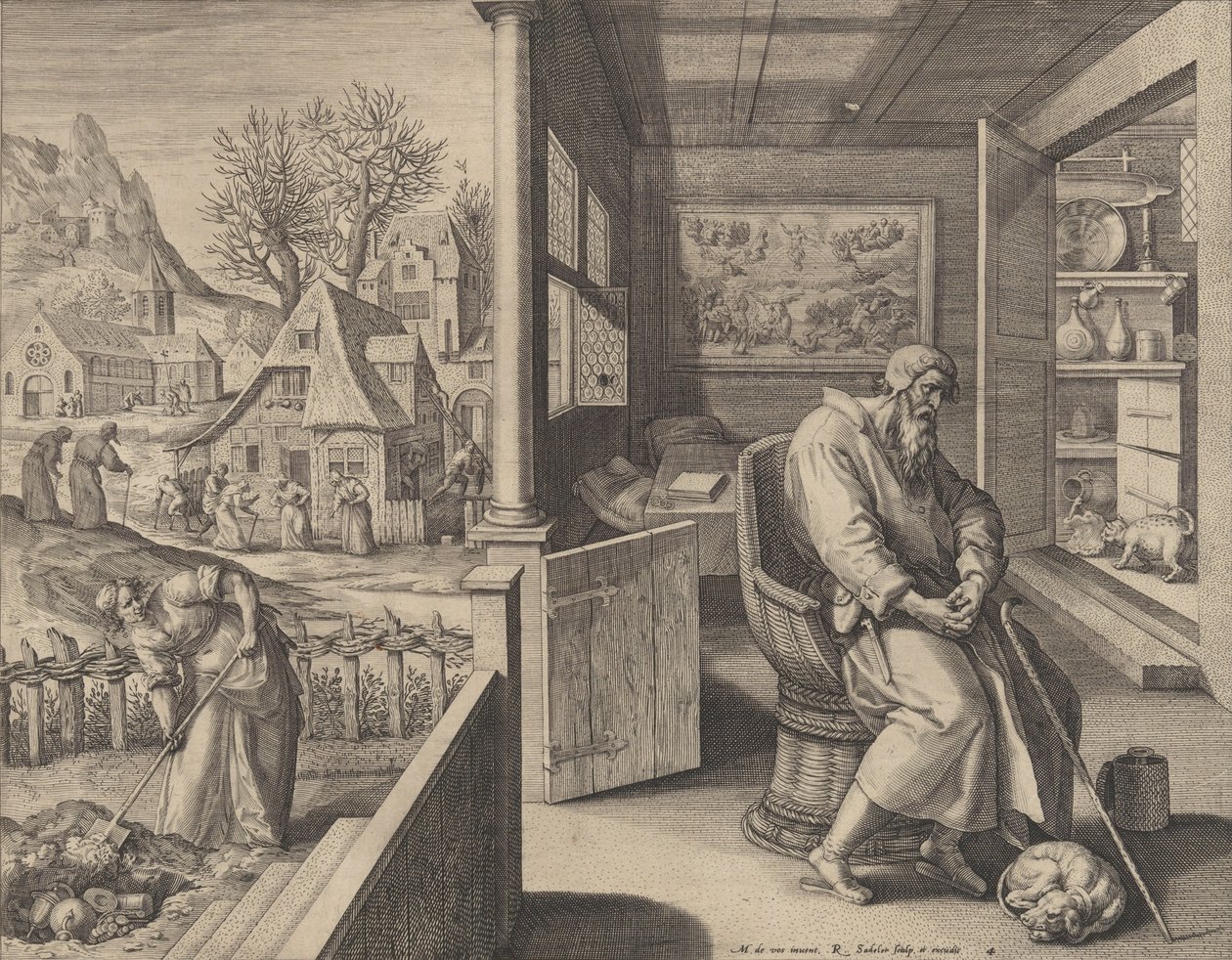 Dolor Sorrow, n. 1580-1628 tekijältä Raphael Sadeler