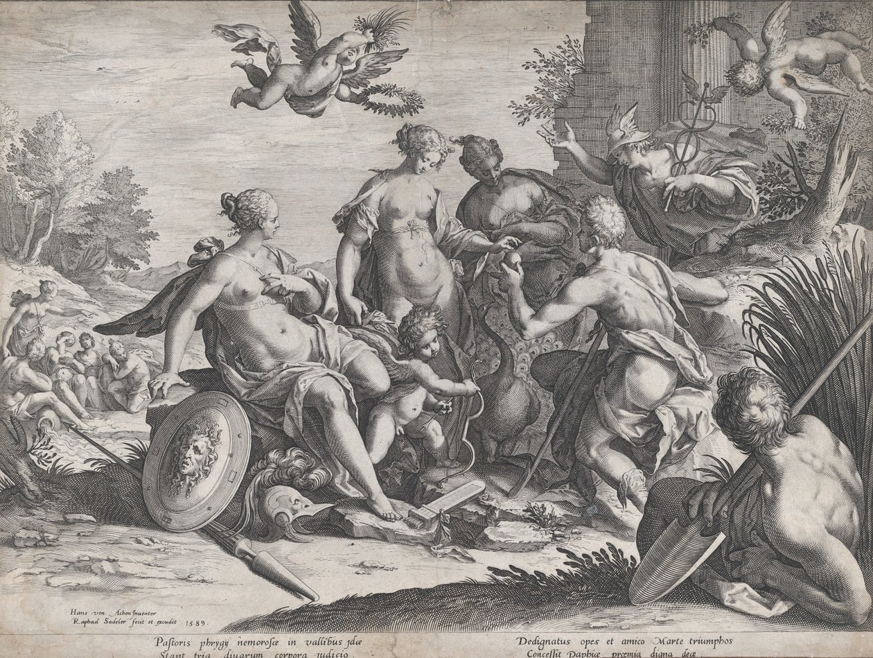 Pariisin tuomio, 1589. tekijältä Raphael Sadeler
