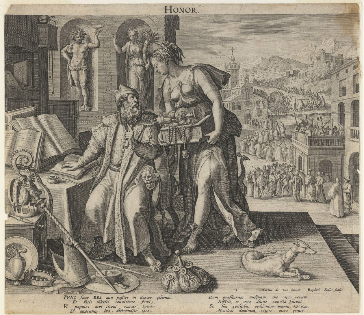 Kunnia, 1591 tekijältä Raphael Sadeler the Elder