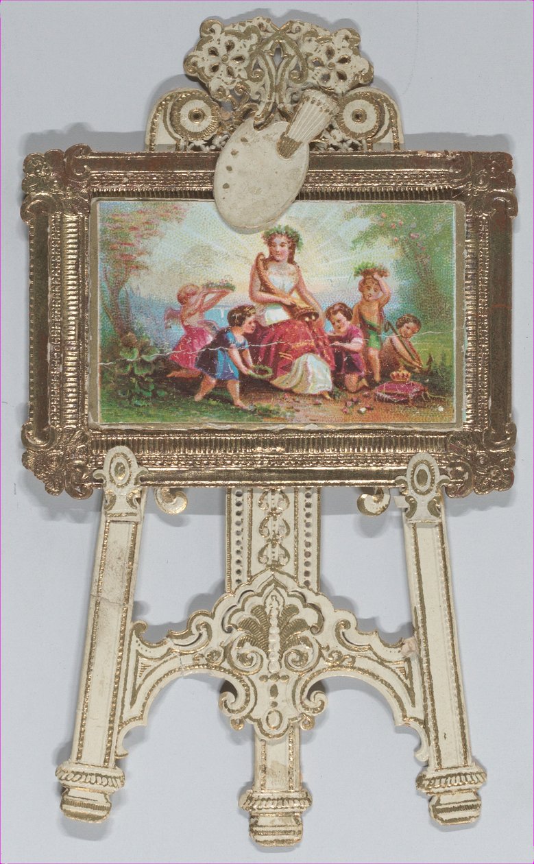 Valentine - Seisova maalausteline, kromolitografoitu perhe, 1873. tekijältä Raphael Tuck and Sons