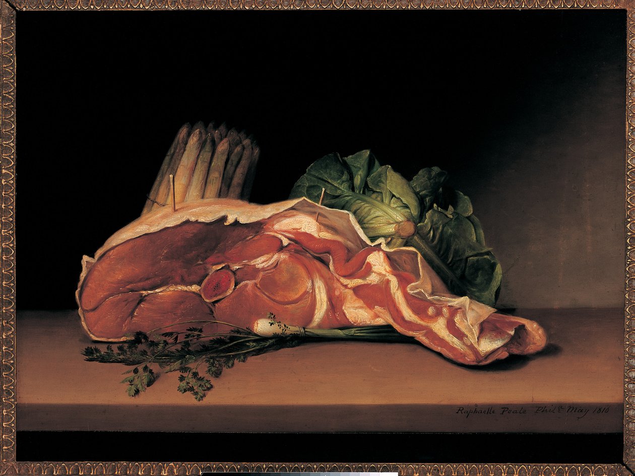Kotletti ja vihannekset, 1816 tekijältä Raphaelle Peale