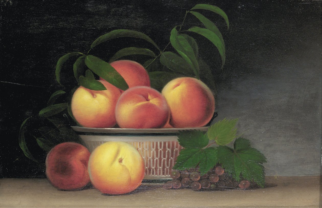 Still-elokuva persikoita, noin 1816 tekijältä Raphaelle Peale