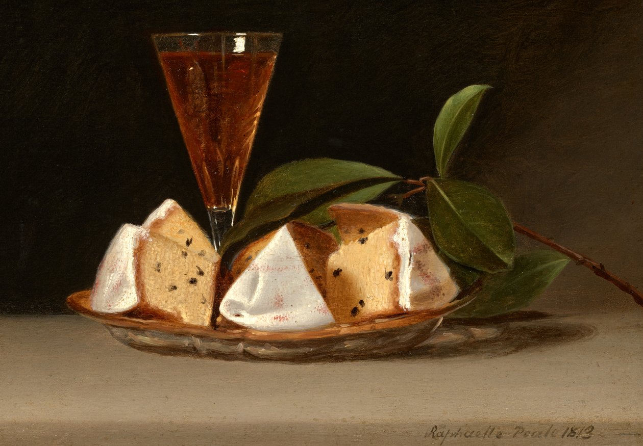 Asetelma rusinakakun kanssa tekijältä Raphaelle Peale