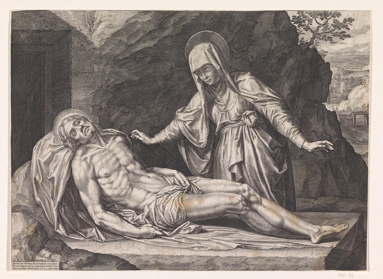Maria amb el cos de Crist Acabat tekijältä Raphaël Sadeler (I)