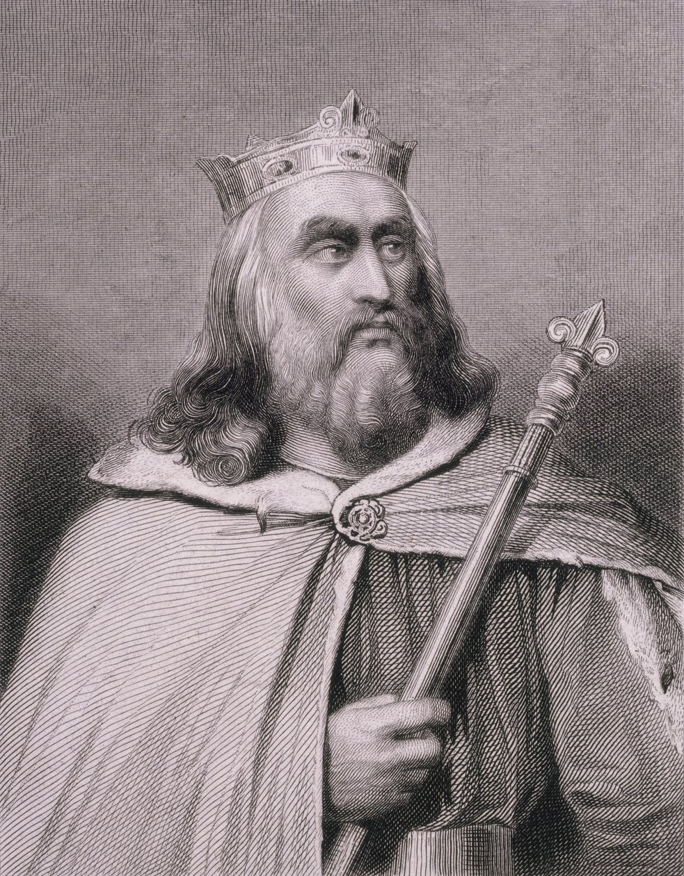 Clotaire tai Chlotar II (k.629) Frankkien kuningas, Weberin kaiverrus tekijältä Raymond Quinsac Monvoisin