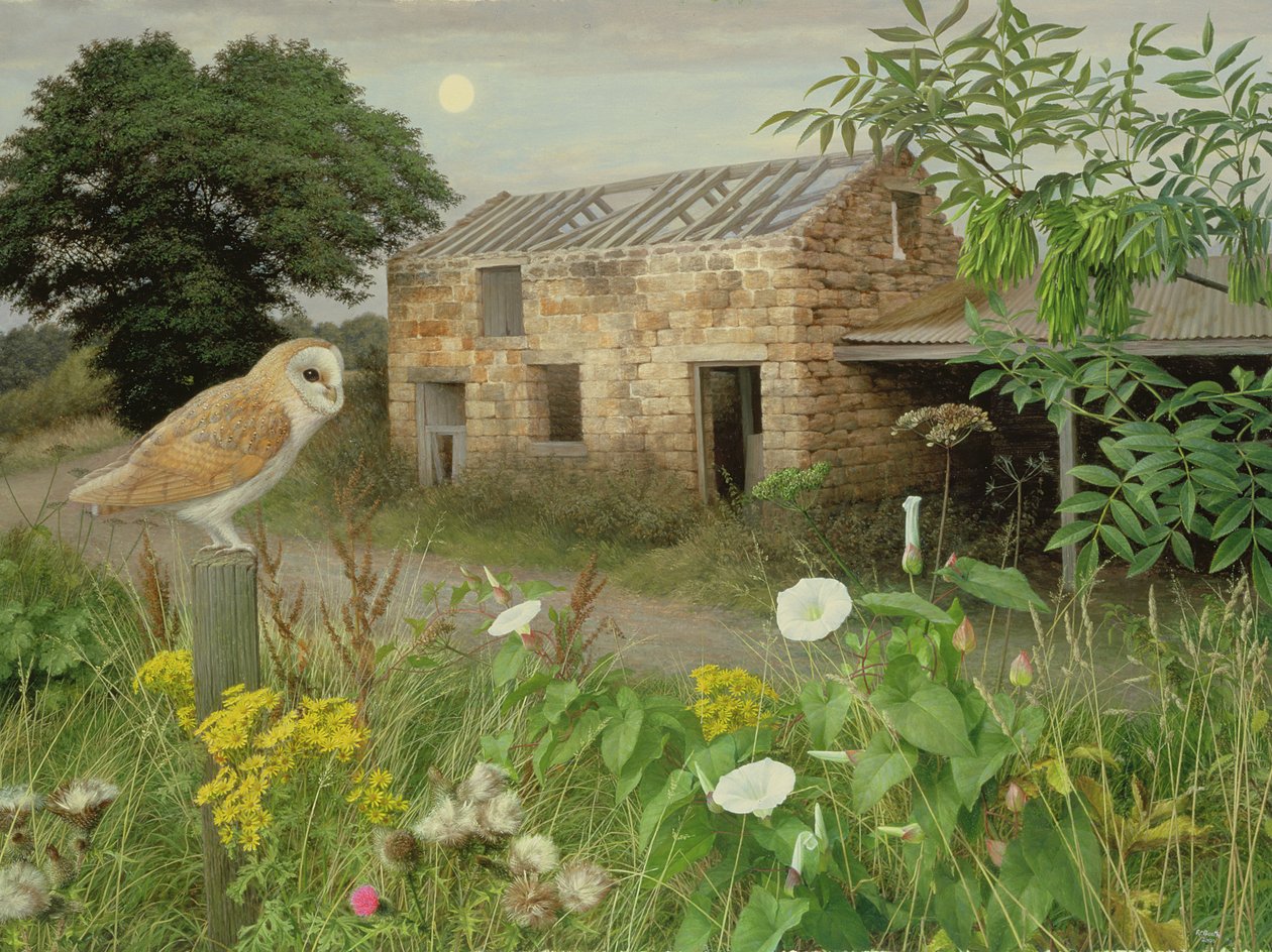 The Old Farm Buildings at Eccup, 2000 (öljy kartongille) tekijältä Raymond Booth