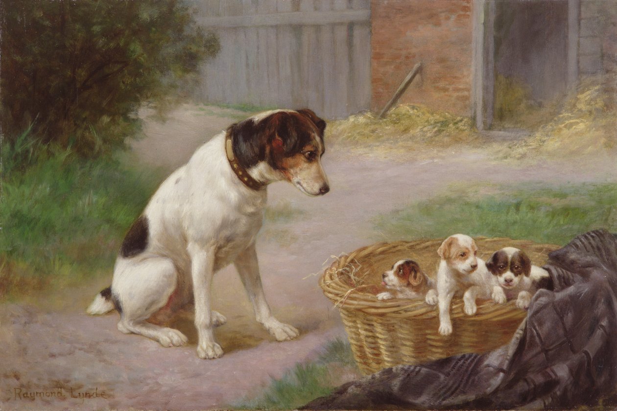 Ylpeä äiti, n. 1910 (öljy kankaalle) tekijältä Raymonde Lynde