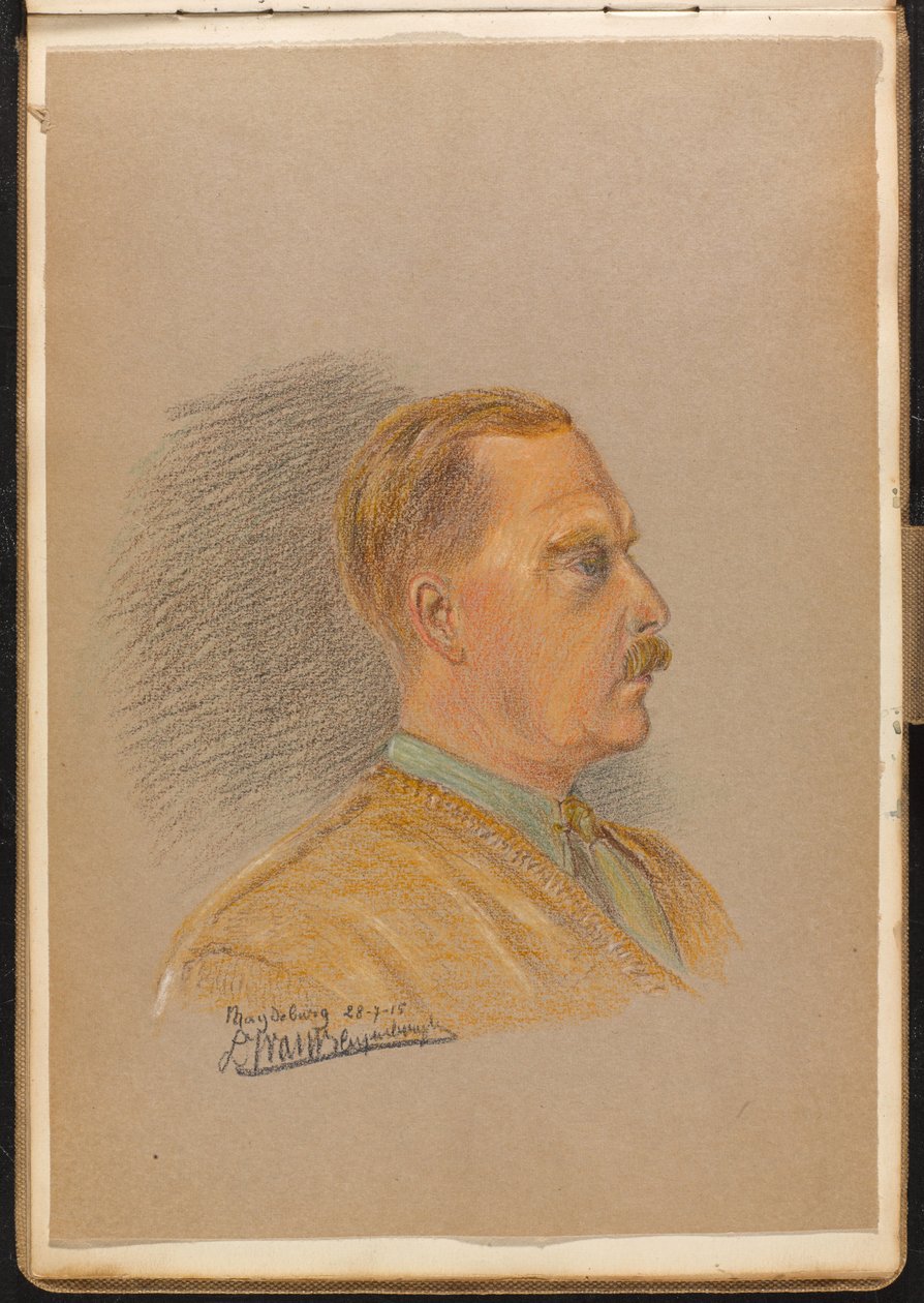 Brittiupseerin muotokuva, heinäkuu 1915 (piirustus) tekijältä Reginald Copleston Bond