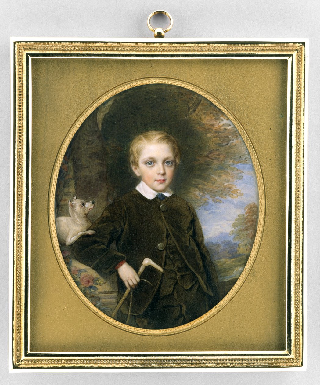 Pojan muotokuva, n. 1865-1880 (akvarelli norsunluun, kullattu ja lasi) tekijältä Reginald Easton