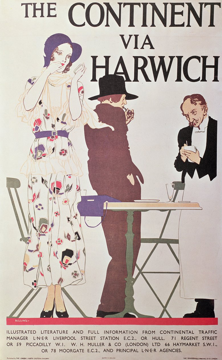 Manner Via Harwich (juliste) tekijältä Reginald Edward Higgins