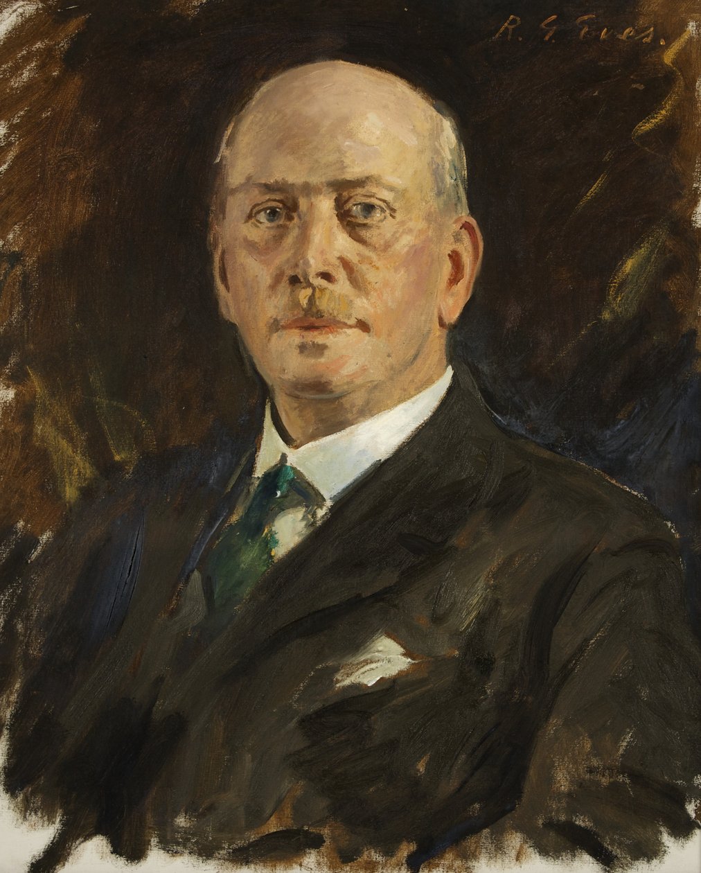 W.J. Warley, Esq., Bristolin virallinen vastaanottaja (öljy kankaalle) tekijältä Reginald Grenville Eves